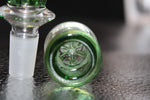 14mm GREEN SHOT GLASS Slide Bowl SNOWFLAKE SCREEN slide bowl 14 mm male