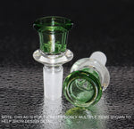 14mm GREEN SHOT GLASS Slide Bowl SNOWFLAKE SCREEN slide bowl 14 mm male