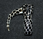 18mm SPOTTED BLACK HORN Glass Tobacco Glass Slide Bowl w/ built-in screen 18 mm