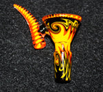14mm FLAMING VORTEX Glass Slide Bowl w/ built-in screen Tobacco Glass Slide Bowl