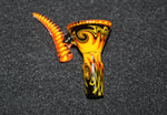 14mm FLAMING VORTEX Glass Slide Bowl w/ built-in screen Tobacco Glass Slide Bowl