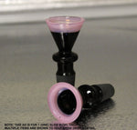 14mm BLACK - PINK Thin Glass Slide Bowl Tobacco Slide