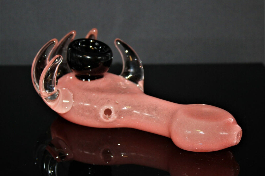 PINK BEAR CLAW 4 1/2" THICK GLASS PIPE