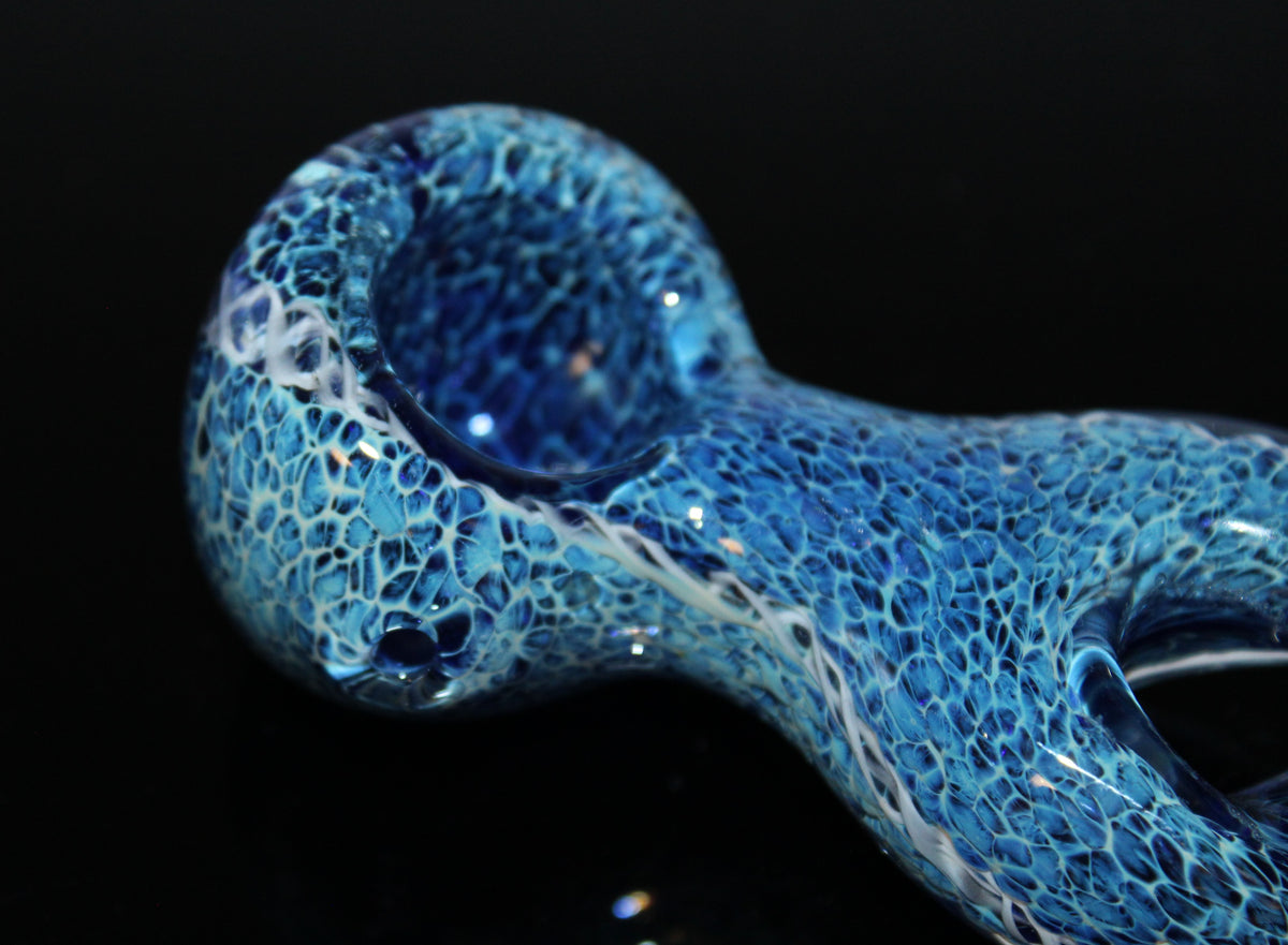 INFINITY BLUE LEOPARD Tobacco Smoking Glass Pipe THICK TWIST glass pip –  The Hippie Momma Shop