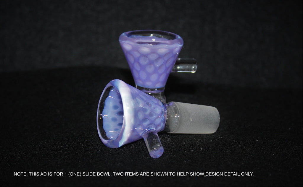 14mm SUPER 3D PURPLE PASSION SLIDE Glass Slide Bowl Water Pipe 14 mm male