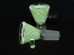 14mm SUPER 3D Mellow Green SLIDE Glass Slide Bowl Water Pipe 14 mm male
