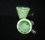14mm SUPER 3D Mellow Green SLIDE Glass Slide Bowl Water Pipe 14 mm male