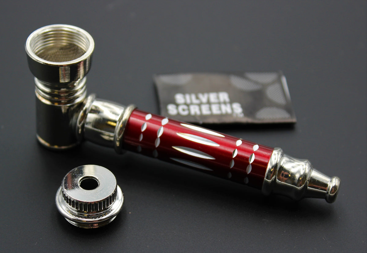 ORIGINAL RED METAL Smoking Pipe w/Lid The Hippie Momma Shop ORIGINAL RED METAL Smoking Pipe w/Lid The Hippie Momma Shop