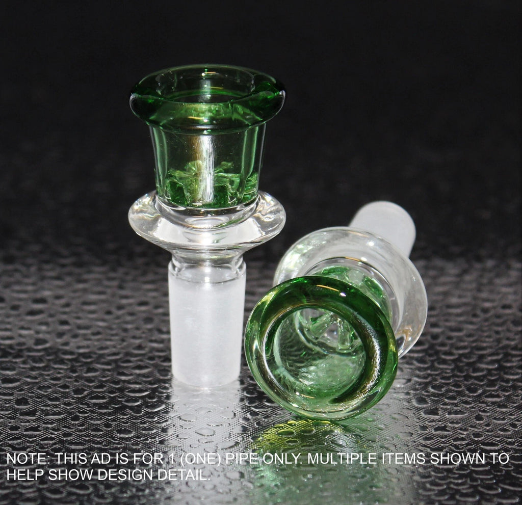14mm GREEN SHOT GLASS Slide Bowl SNOWFLAKE SCREEN slide bowl 14 mm male