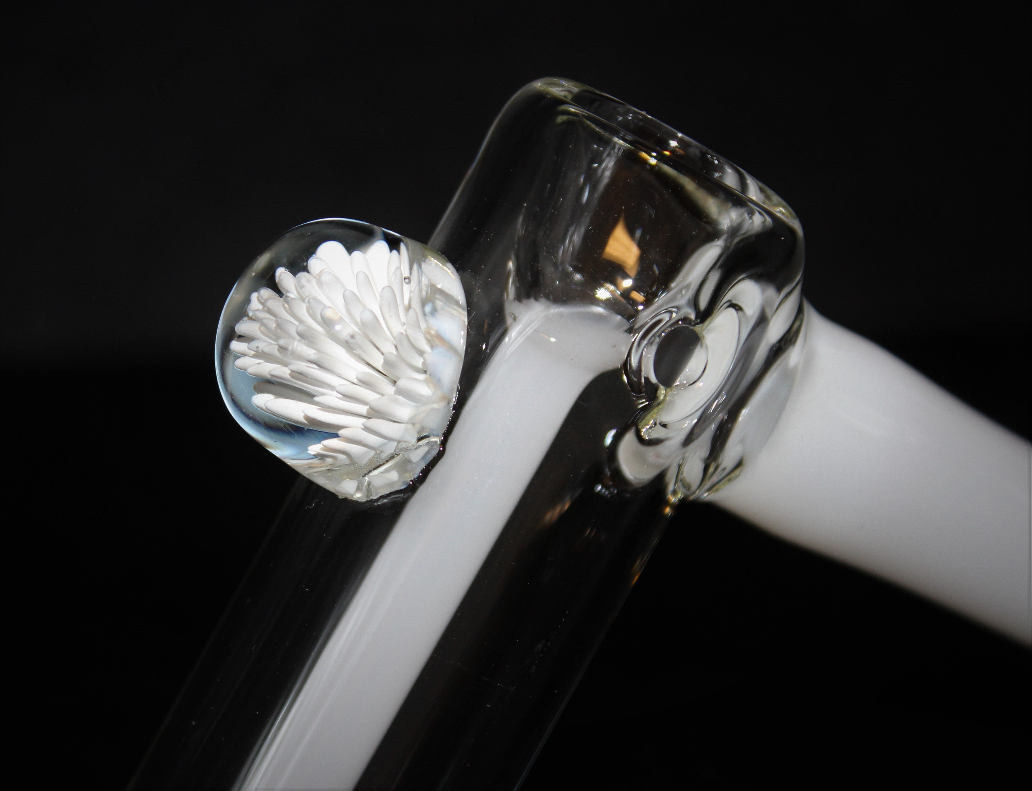 6" WHITE BLOOM BUBBLER Hammer Bubbler Thick Tobacco Smoking Glass Pipe
