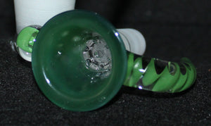 14mm JADE DIAMOND Slide Bowl w/ HONEYCOMB SCREEN Glass Slide Bowl 14 mm male