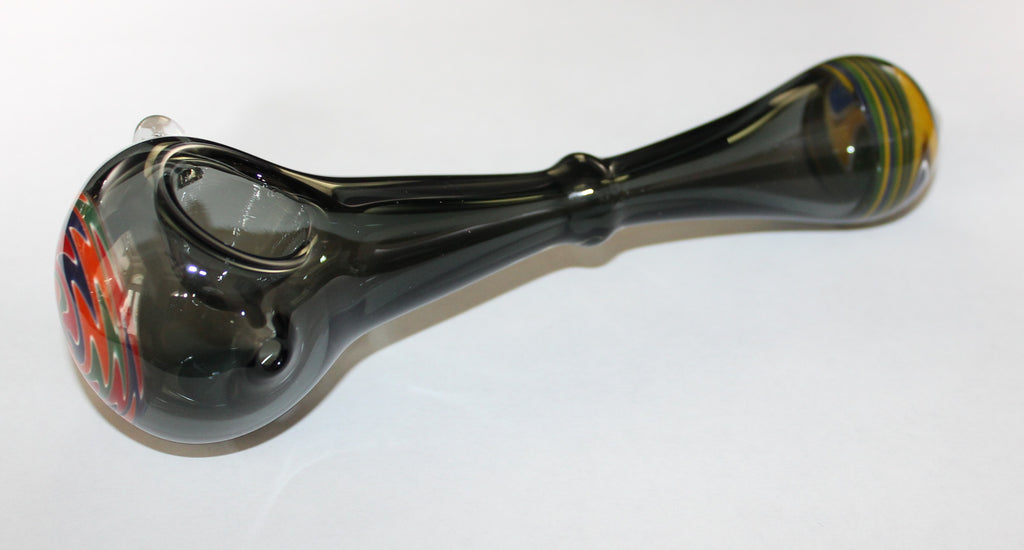 6+" CHARCOAL BOWTIE GLASS Tobacco Smoking Glass Pipe THICK GLASS pipes (Copy) (Copy)