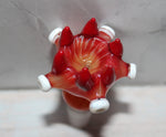 14mm BLOOD ORANGE SABER TOOTH GLASS SLIDE Tobacco Glass Slide Bowl 14 mm male