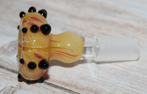 14mm TANGERINE MARBLE MUSHROOM GLASS SLIDE Tobacco Glass Slide Bowl 14 mm male