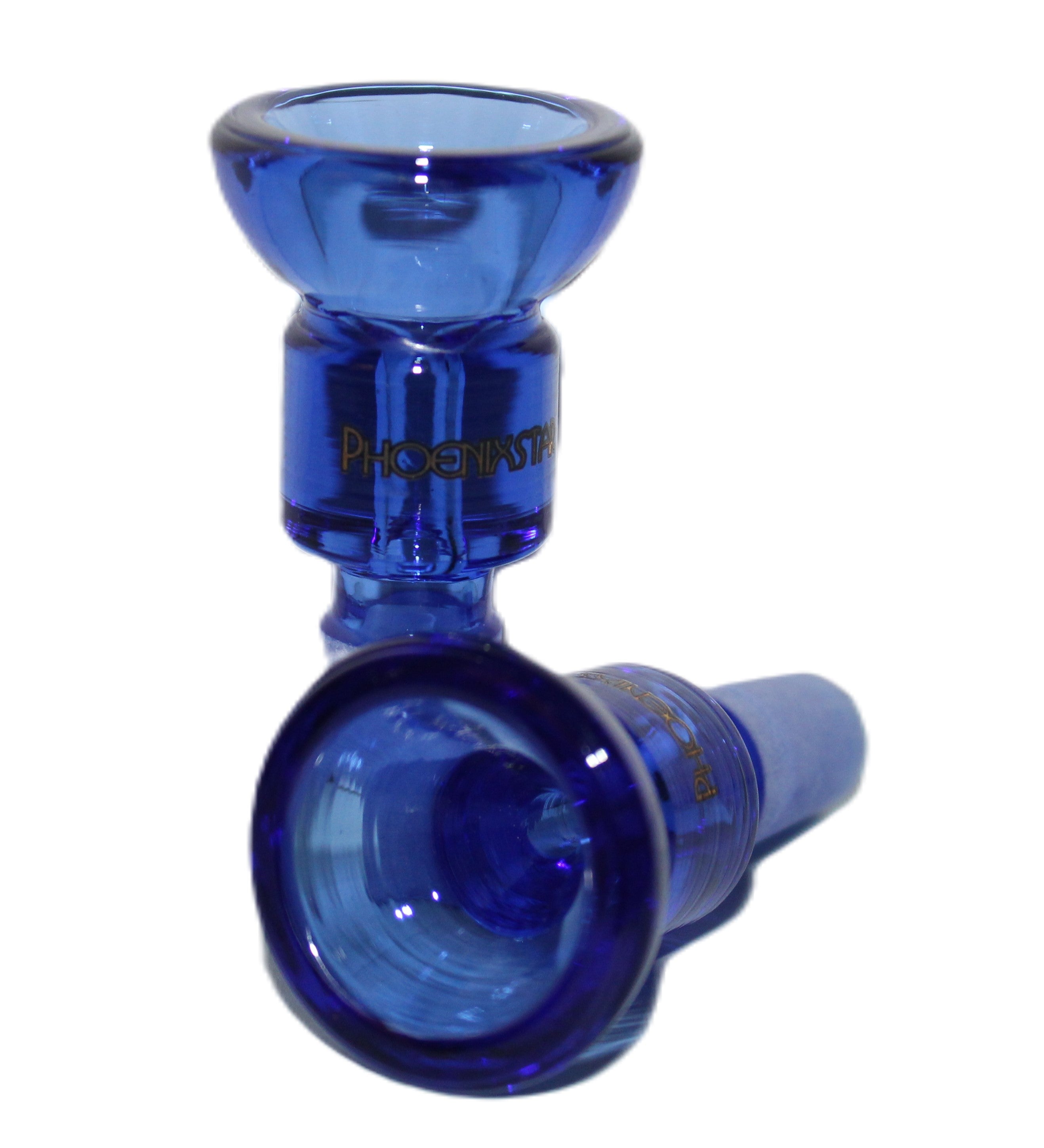 14mm EZ GRIP BLUE GLASS SLIDE Tobacco Glass Slide Bowl 14 mm male