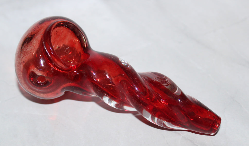 4" RED TURBO Twisted Stem Tobacco Smoking Glass Pipe TURBO Glass pipes