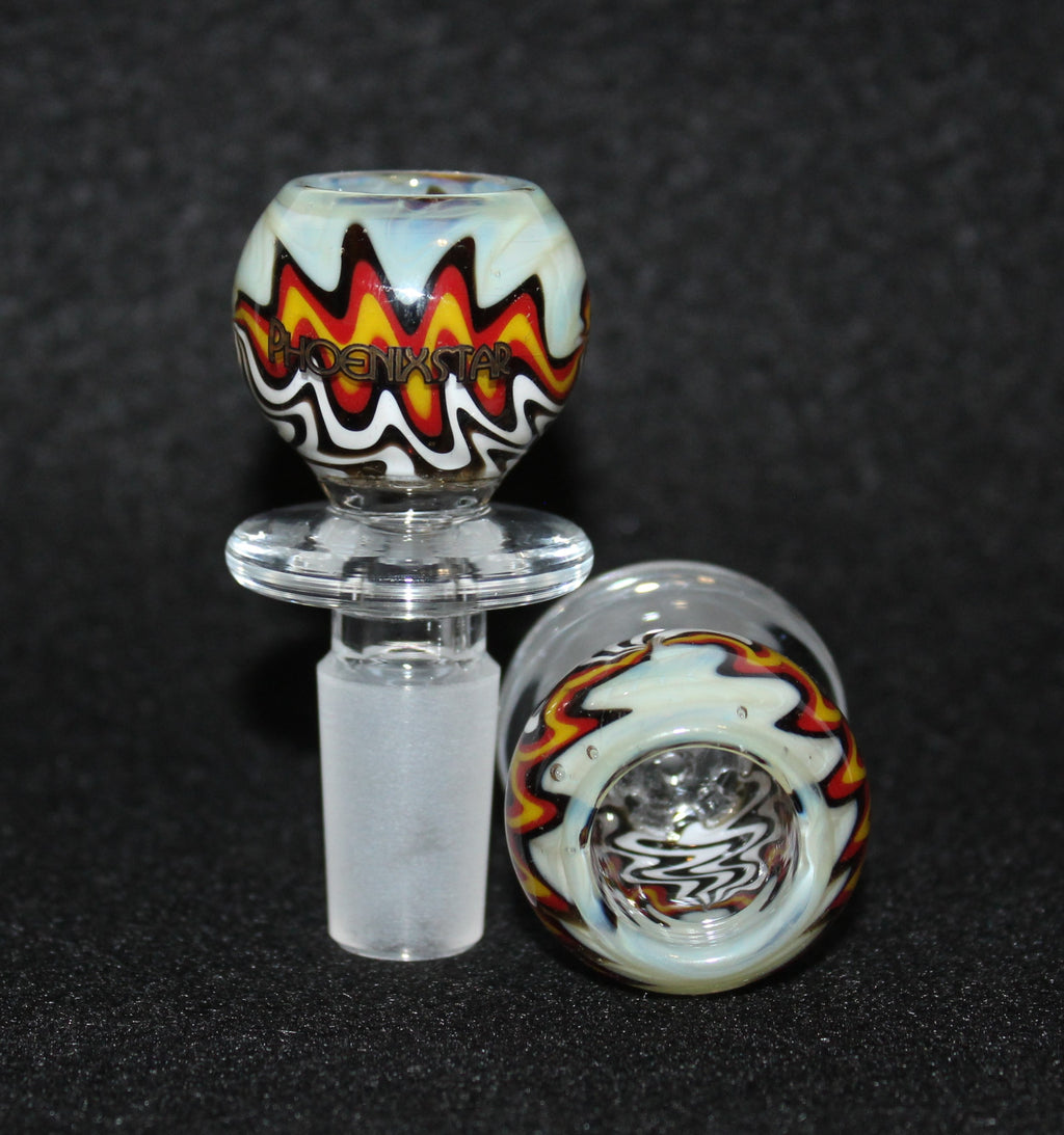 14mm SOLAR FLARE Glass Slide Bowl w/ built-in screen Tobacco Glass Slide Bowl