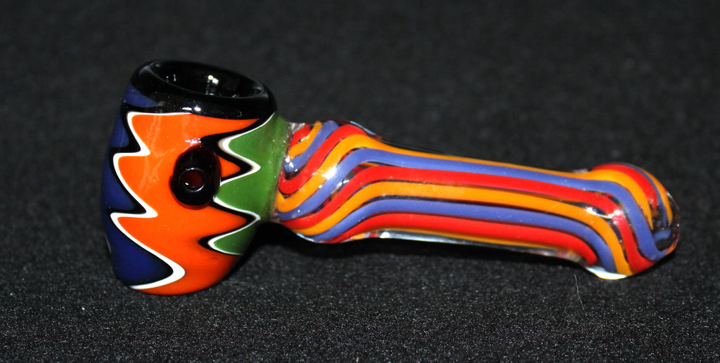 4 1/2" COLOR SCREAM Glass Tobacco Smoking Glass Pipe THICK GLASS pipes