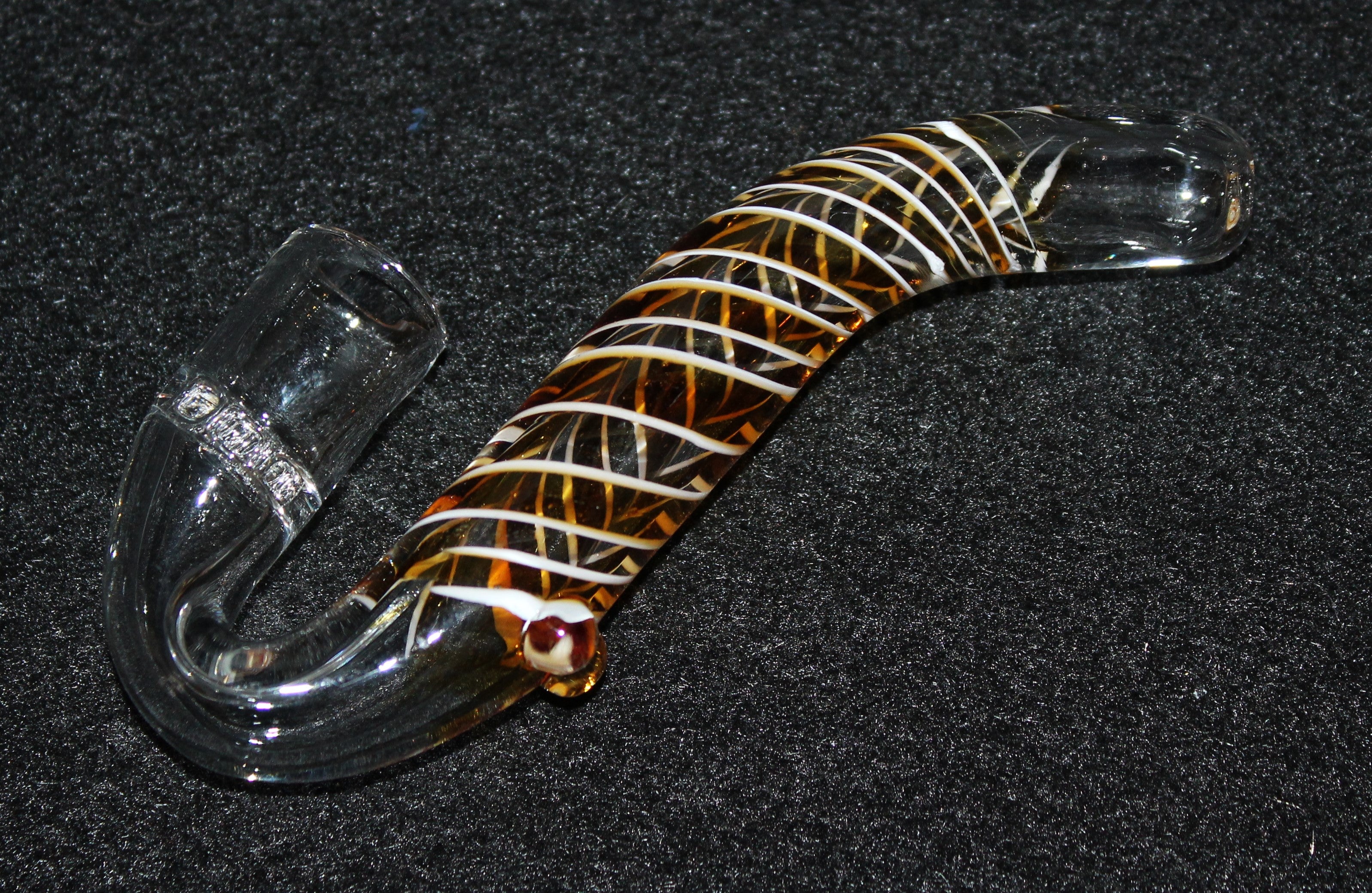 4" GOLDEN WAVE - MINI SHERLOCK Tobacco Smoking Glass Pipe w/built-in screen