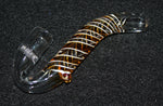4" GOLDEN WAVE - MINI SHERLOCK Tobacco Smoking Glass Pipe w/built-in screen