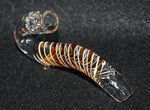 4" GOLDEN WAVE - MINI SHERLOCK Tobacco Smoking Glass Pipe w/built-in screen