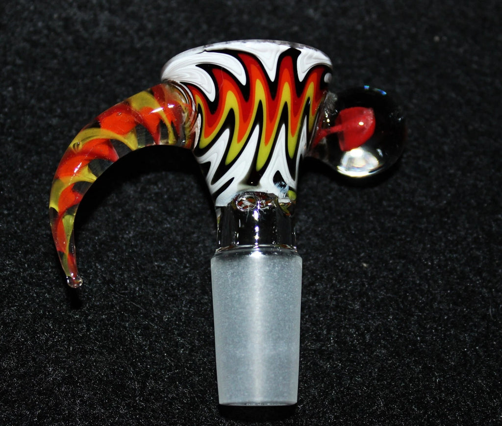 14mm SUNSET WAVE Glass SLIDE Bowl w/built-in screen Tobacco Slide Bowl 14mm
