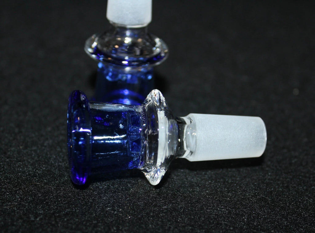 18mm BLUE SHOTS GLASS Slide Bowl SNOWFLAKE SCREEN slide bowl 18 mm male