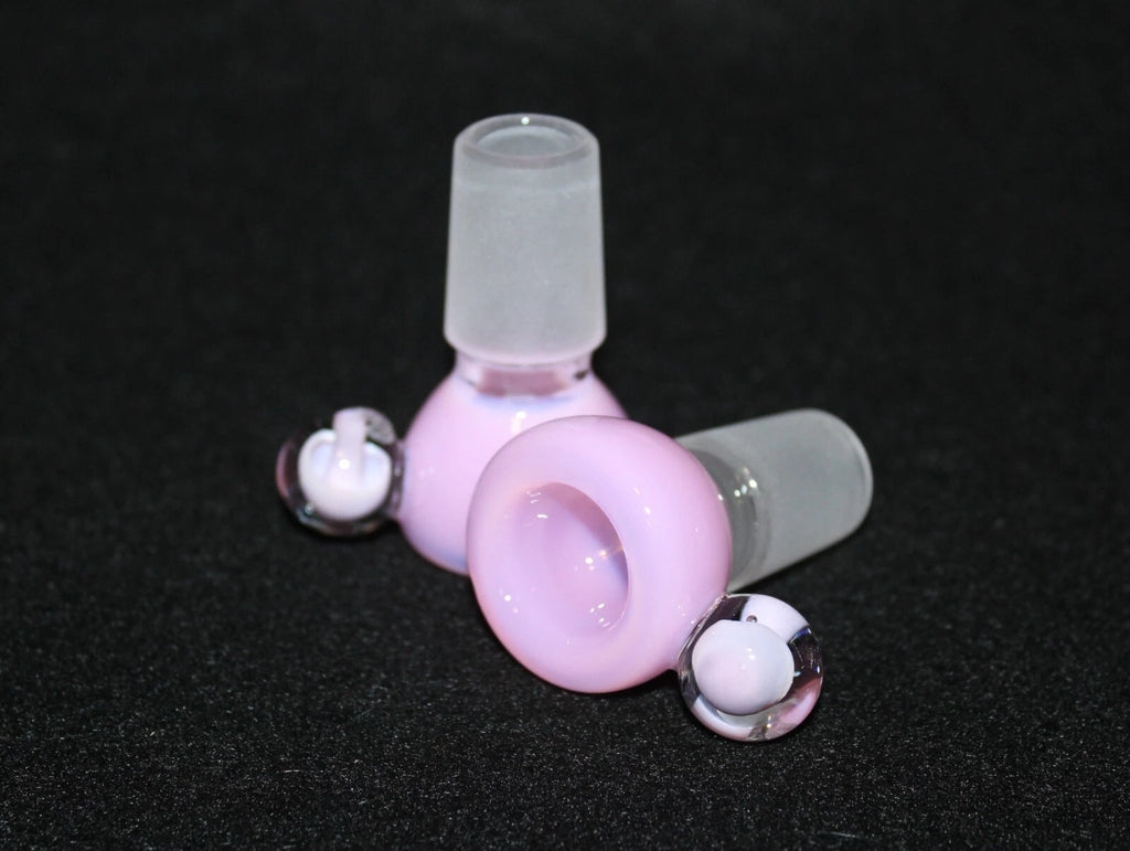 18mm DOUBLE PINK Glass Slide bowl 18 mm male slide bowl