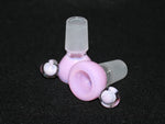 18mm DOUBLE PINK Glass Slide bowl 18 mm male slide bowl