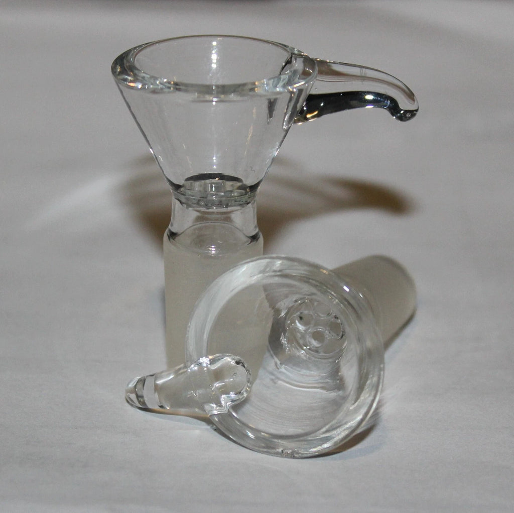 14mm - ECONOMY HORNED 4 HOLE Glass CONE Tobacco smoking glass slide bowl 14 mm
