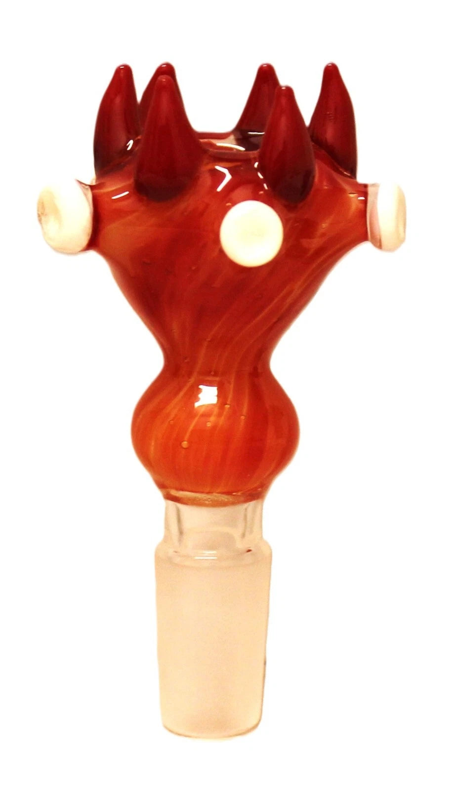 14mm FLAMING SABER TOOTH GLASS SLIDE Tobacco Glass Slide Bowl 14 mm male