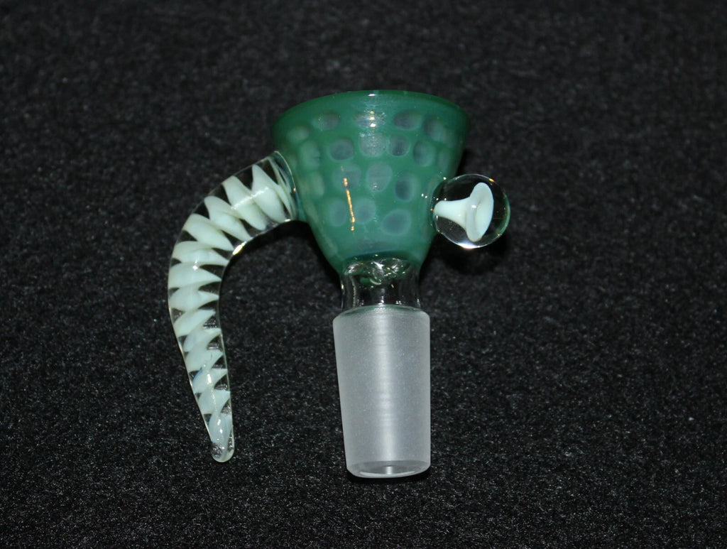 14mm GREEN TIDE Glass SLIDE Bowl w/built-in screen Tobacco Glass Slide Bowl 14mm