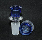 18mm BLUE SHOTS GLASS Slide Bowl SNOWFLAKE SCREEN slide bowl 18 mm male