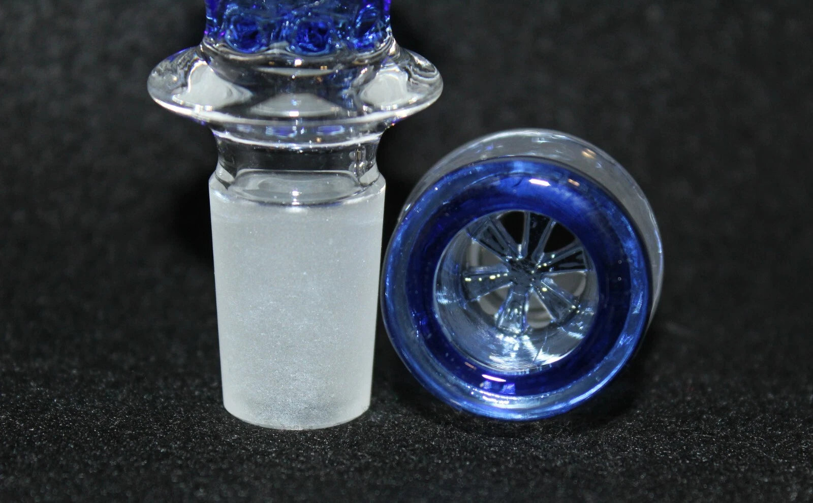 18mm BLUE SHOTS GLASS Slide Bowl SNOWFLAKE SCREEN slide bowl 18 mm male