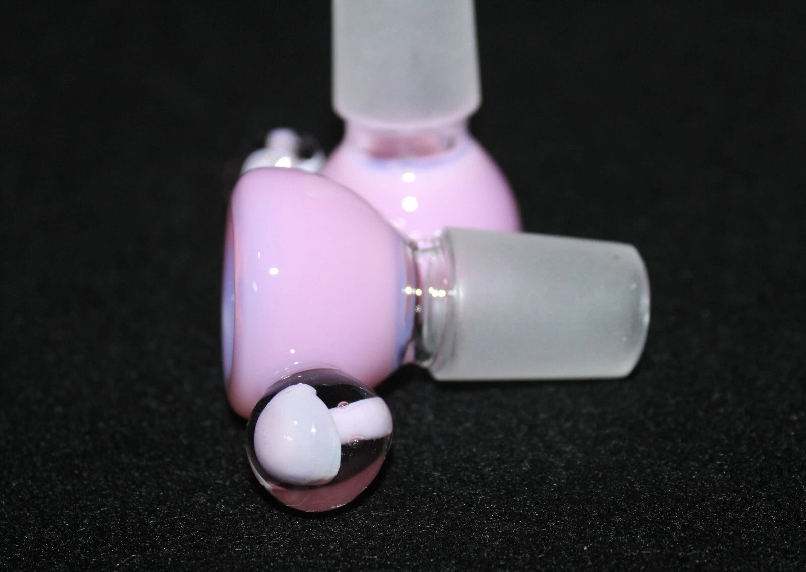 18mm DOUBLE PINK Glass Slide bowl 18 mm male slide bowl