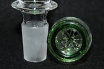 18mm GREEN SHOTS GLASS Slide Bowl SNOWFLAKE SCREEN slide bowl 18 mm male