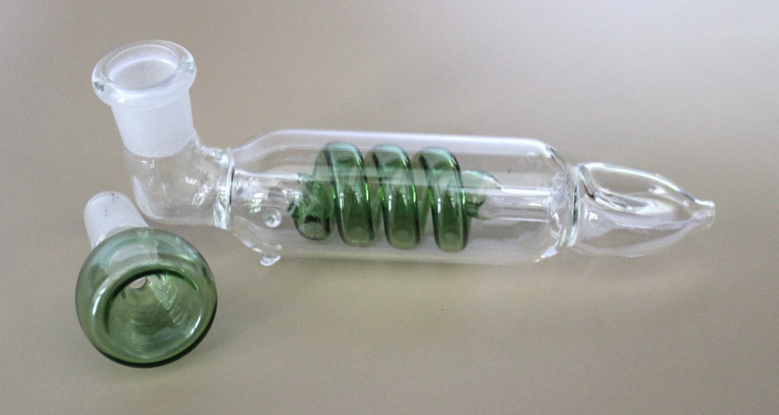 5" GREEN GLASS COIL TUBE Glass Smoking Pipe