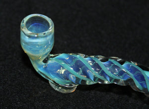 CURVED STEM AQUA 3 1/2" Mini Sherlock One Hitter glass pipe