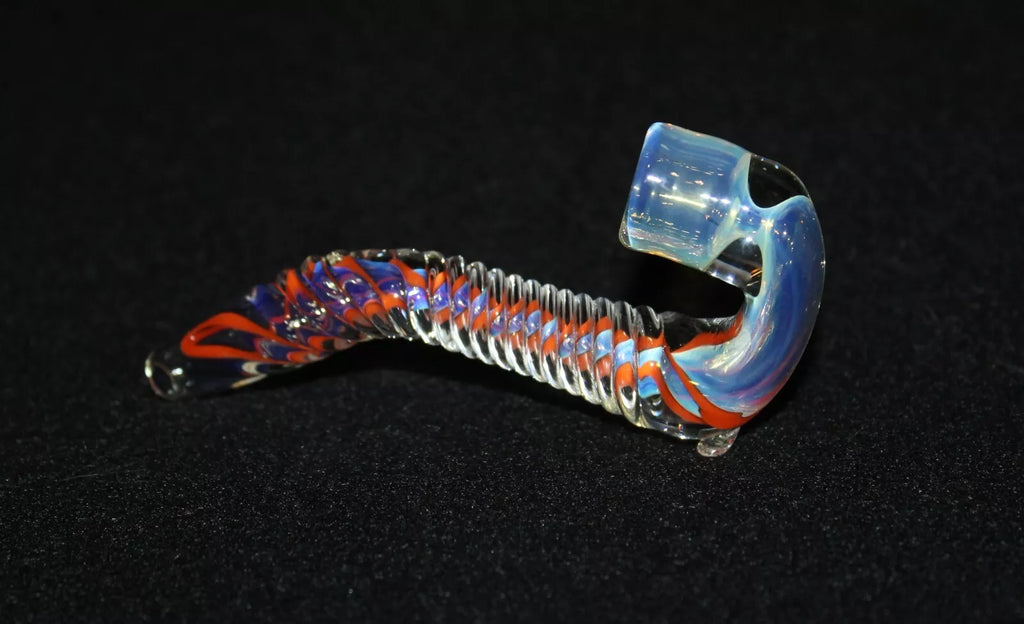 4" UNICORN STEM SHERLOCK - ORANGE One Hit Glass Pipe