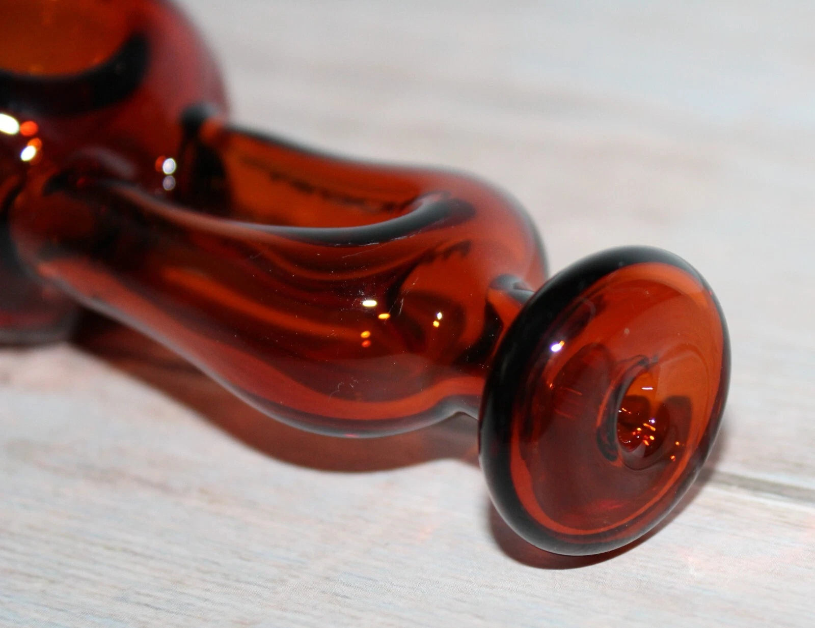 4" CYBER BROWN Tobacco Smoking Glass Pipe w/ dual feed stem Glass Pipes