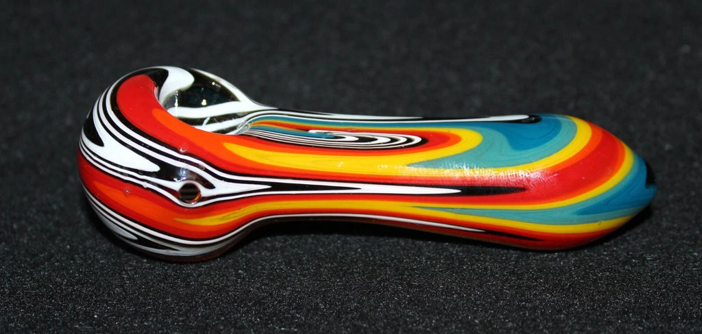 4 1/2" GROOVY SPIRIT Glass Tobacco Smoking glass Pipe Bowl THICK glass Pipes