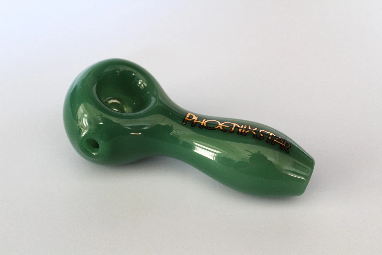 4" JADE GREEN Glass Tobacco Smoking Glass Pipe w/built-in screen