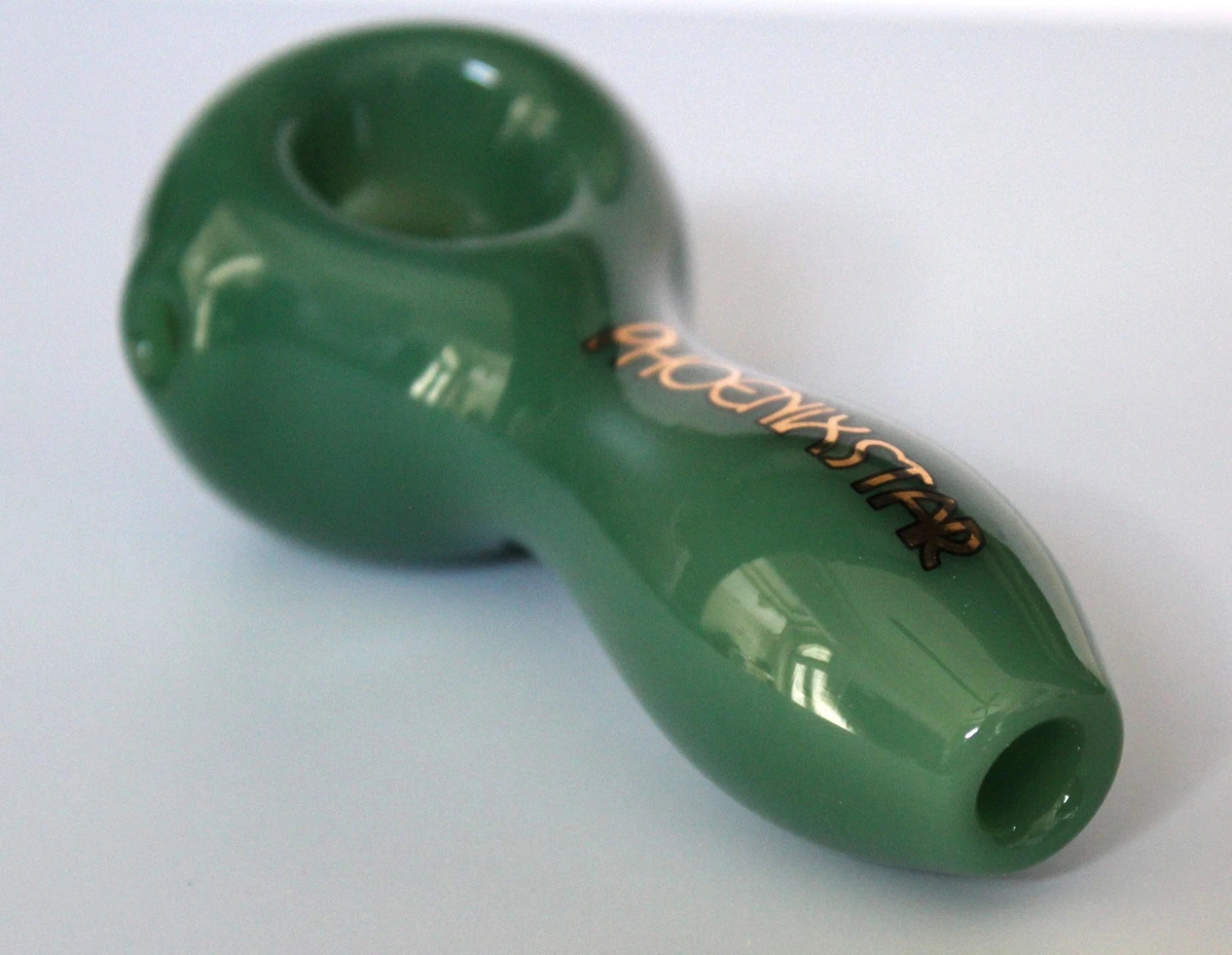 4" JADE GREEN Glass Tobacco Smoking Glass Pipe w/built-in screen