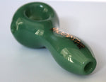 4" JADE GREEN Glass Tobacco Smoking Glass Pipe w/built-in screen