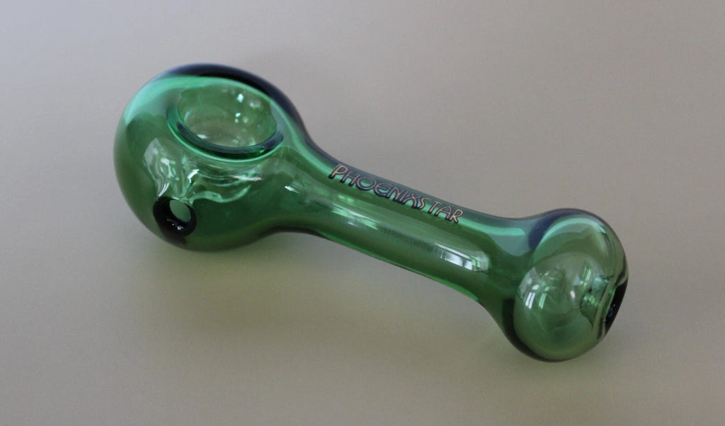 4" POCKET GREEN Glass Tobacco Smoking Glass Pipe w/ built-in screen