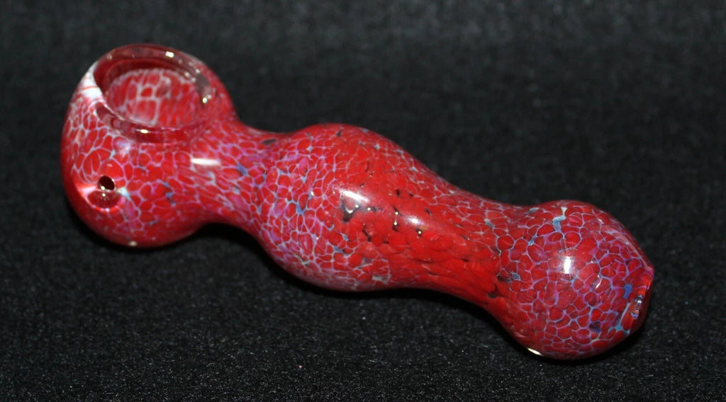 4 1/2" RED NIGHT Thick Glass Tobacco Smoking Pipe THICK pipe