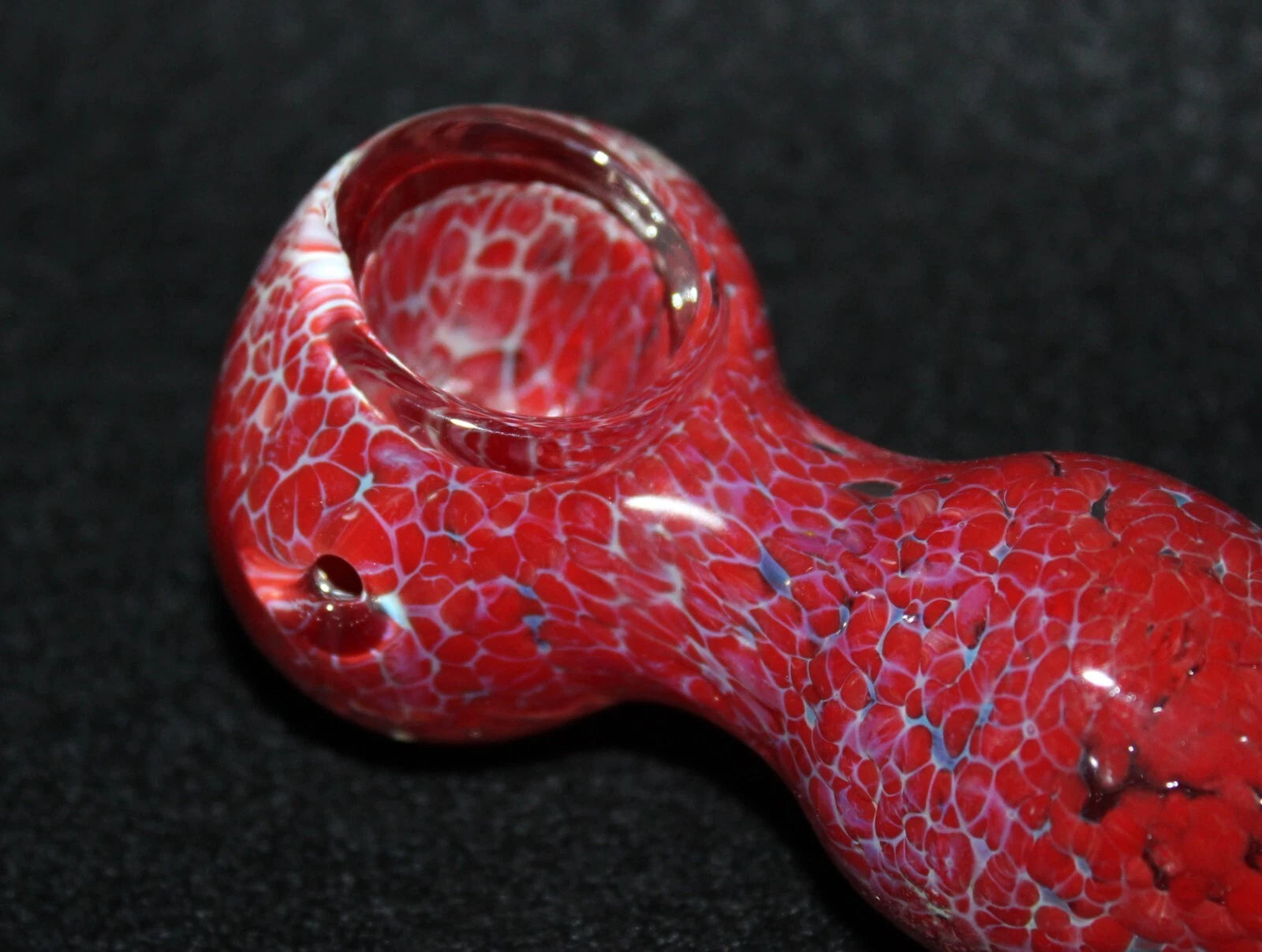 4 1/2" RED NIGHT Thick Glass Tobacco Smoking Pipe THICK pipe