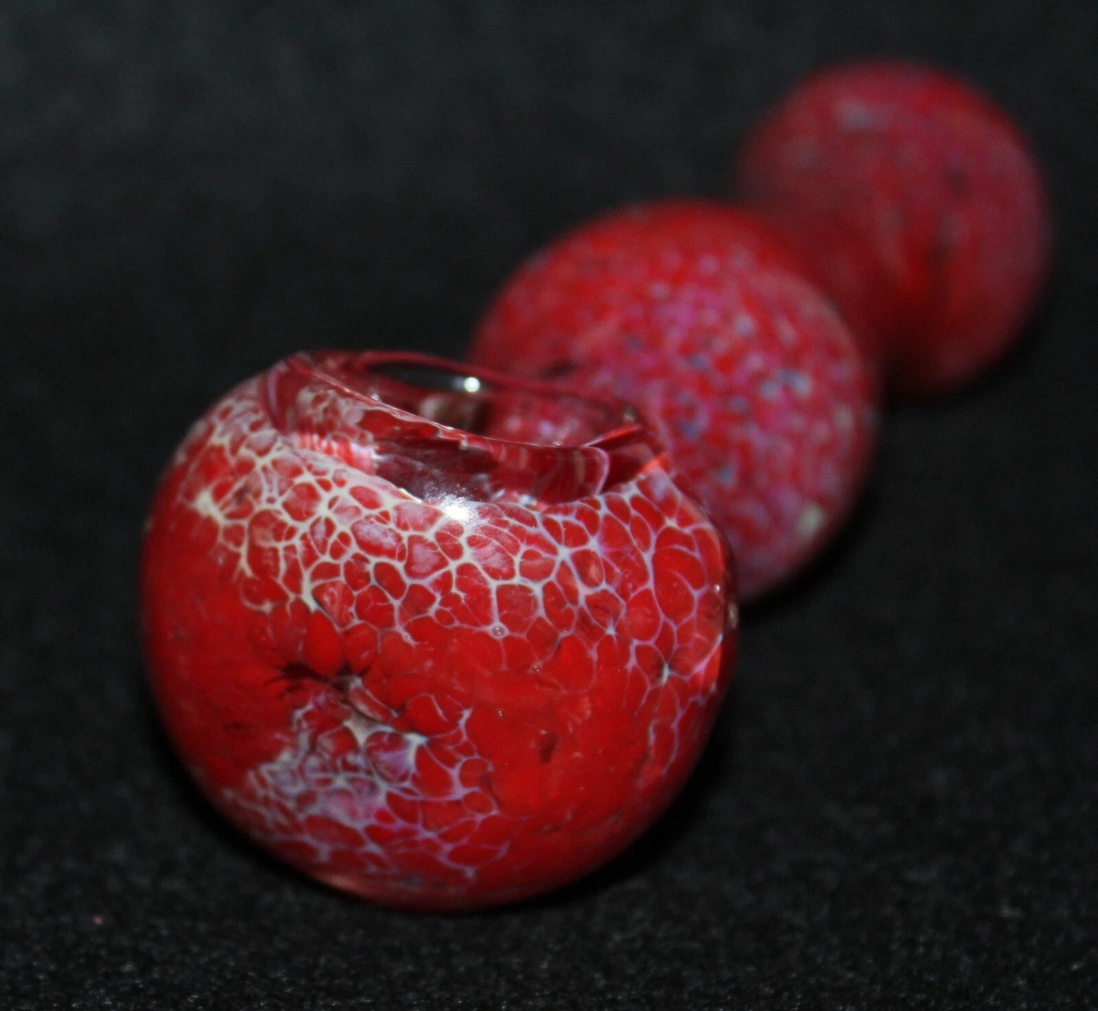 4 1/2" RED NIGHT Thick Glass Tobacco Smoking Pipe THICK pipe