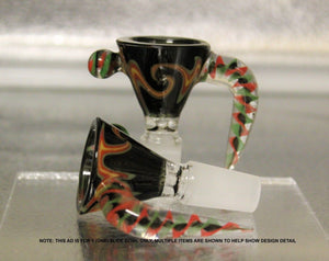 14mm BLACK BEARD Glass SLIDE Bowl Tobacco Glass Slide Bowl