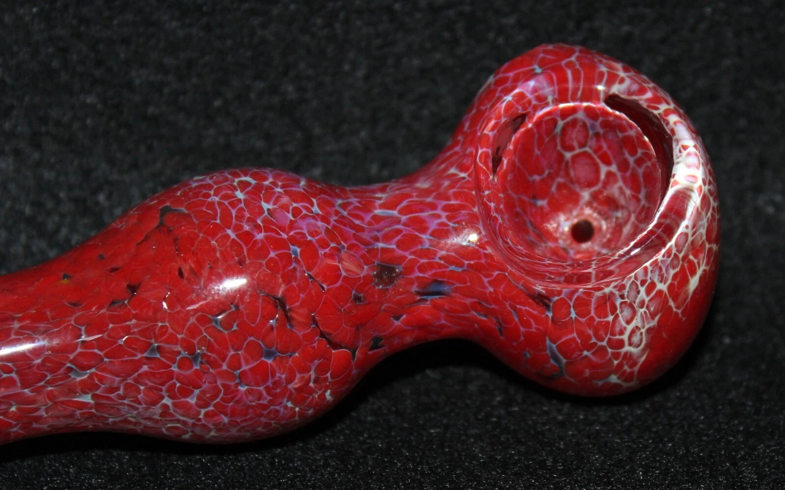 4 1/2" RED NIGHT Thick Glass Tobacco Smoking Pipe THICK pipe
